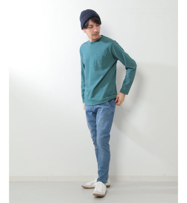 ikka「ライトダンボールWフェイスロンT」|Tシャツ・カットソー|