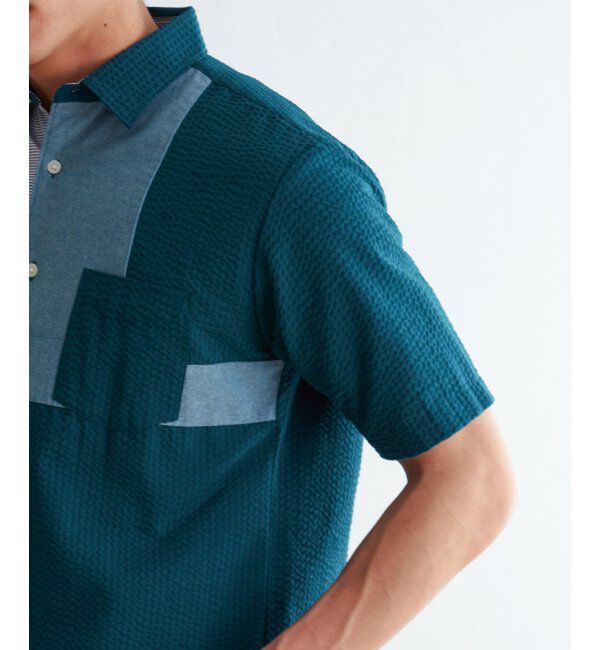 ikka「サッカーブロック切り替えシャツ」|シャツ・ブラウス|