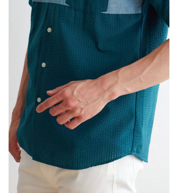 ikka「サッカーブロック切り替えシャツ」|シャツ・ブラウス|