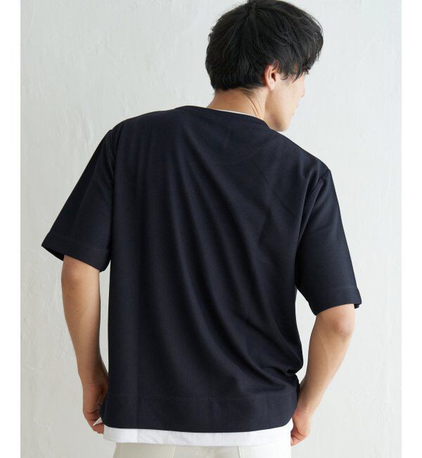 ikka「【吸水速乾】ドライ鹿の子5分袖レイヤードTシャツ」|Tシャツ・カットソー|