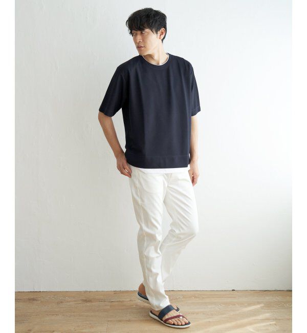 ikka「【吸水速乾】ドライ鹿の子5分袖レイヤードTシャツ」|Tシャツ・カットソー|