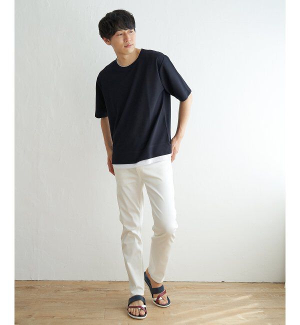 ikka「【吸水速乾】ドライ鹿の子5分袖レイヤードTシャツ」|Tシャツ・カットソー|