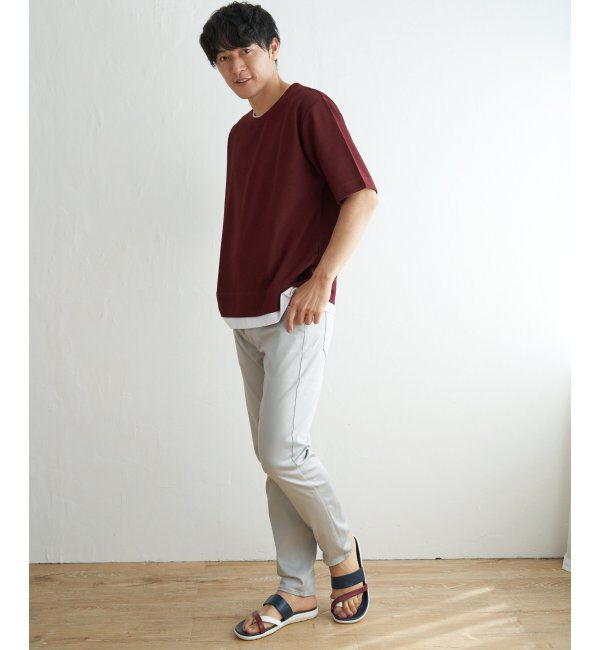 ikka「【吸水速乾】ドライ鹿の子5分袖レイヤードTシャツ」|Tシャツ・カットソー|