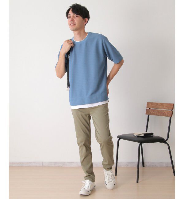 ikka「【吸水速乾】ドライ鹿の子5分袖レイヤードTシャツ」|Tシャツ・カットソー|