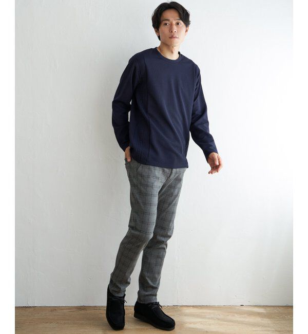 ikka「フクレジャガード切り替えロンT」|Tシャツ・カットソー|