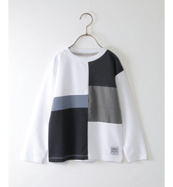 ikka kids「【親子おそろい】ポンチブロックスロンT（120~160cm）」|Tシャツ・カットソー|