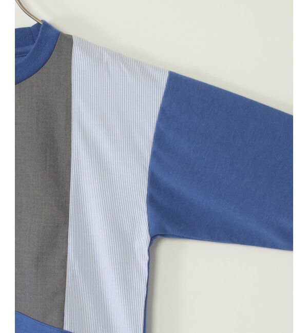 ikka kids「ストライプ切り替えブロックスT（120~160cm）」|Tシャツ・カットソー|