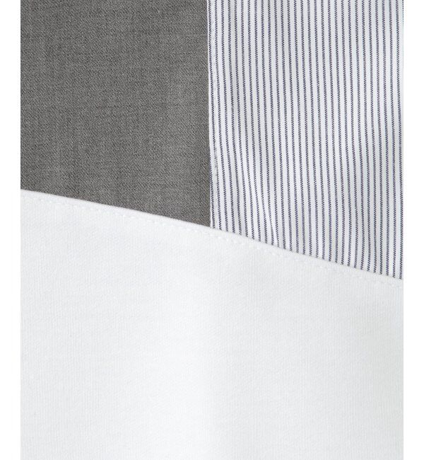 ikka kids「ストライプ切り替えブロックスT（120~160cm）」|Tシャツ・カットソー|