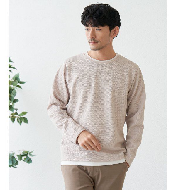 ikka「パイナップルレイヤードロンＴ」|Tシャツ・カットソー|ベージュ