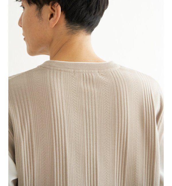 ikka「ヘリンボンジャカードフェイクベストロンT」|Tシャツ・カットソー|