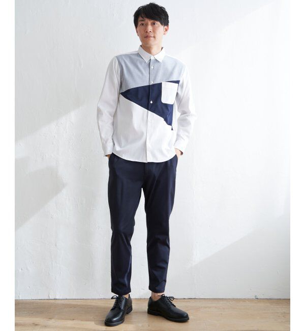 ikka「オックスブロックスナナメキリカエＳＨ」|シャツ・ブラウス|