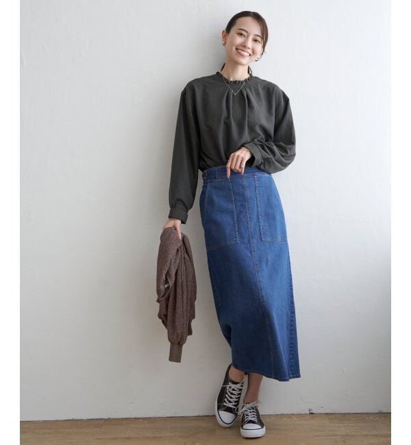 ikka「ストレッチIラインスカート」|スカート|