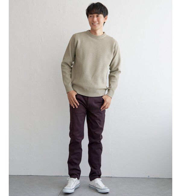 ikka「GOKU楽ニット鹿の子クルーネック」|プルオーバー|