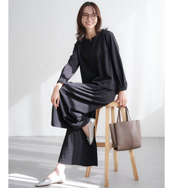 IKKA LOUNGE「GOKU楽 長袖フレアセット」|ワンピース|