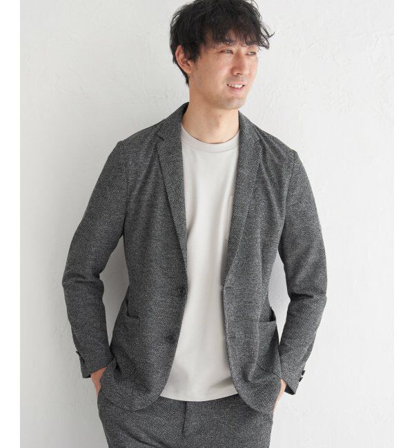IKKA LOUNGE「【イージーケア】GOKU楽ワーク メランジライトジャケット」|テーラードジャケット|グレー