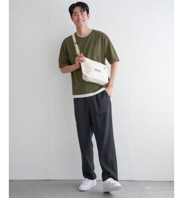 ikka「【吸水速乾】ドライ鹿の子レイヤードTシャツ5分袖」|Tシャツ・カットソー|