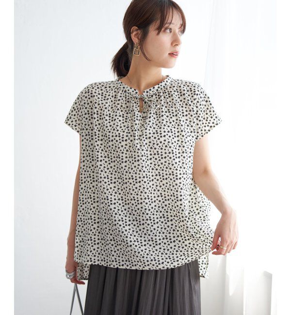 ikka「ジョーゼットフレンチスリーブブラウス」|シャツ・ブラウス|