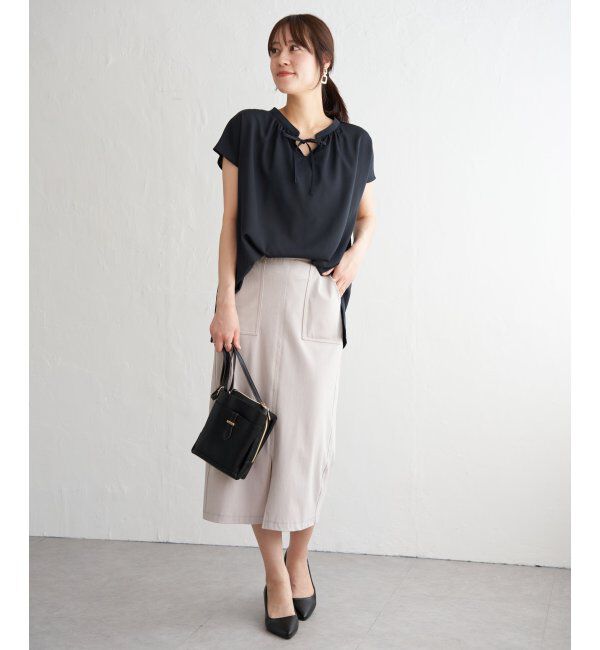 ikka「ジョーゼットフレンチスリーブブラウス」|シャツ・ブラウス|