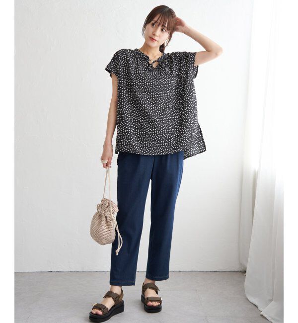 ikka「ジョーゼットフレンチスリーブブラウス」|シャツ・ブラウス|