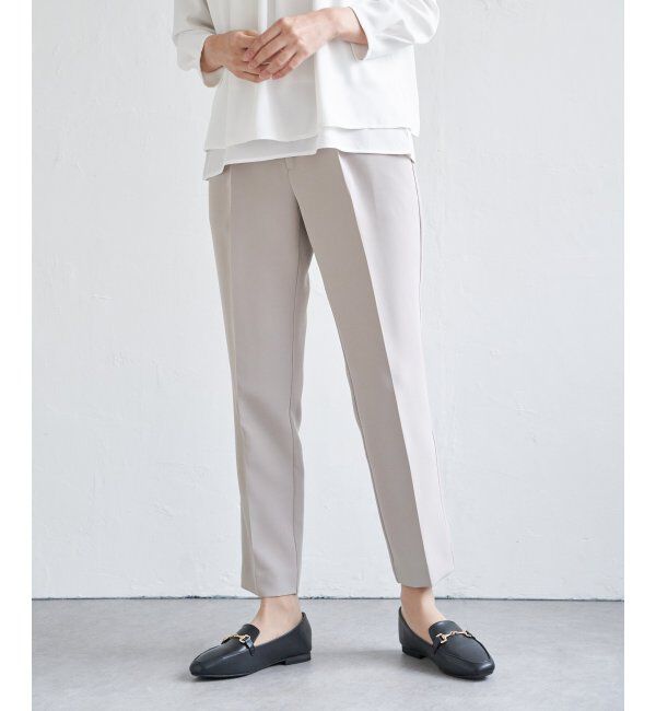 IKKA LOUNGE「【洗濯機で洗える／セットアップ対応】ウォッシャブルテーパードパンツ」|その他|グレージュ