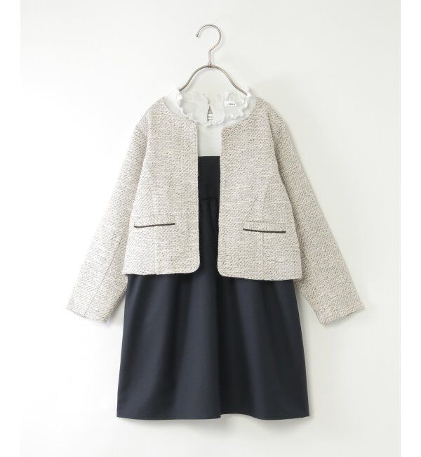 ikka kids「ツイード風ジャケットワンピースセット（120~150cm）」|スカート|