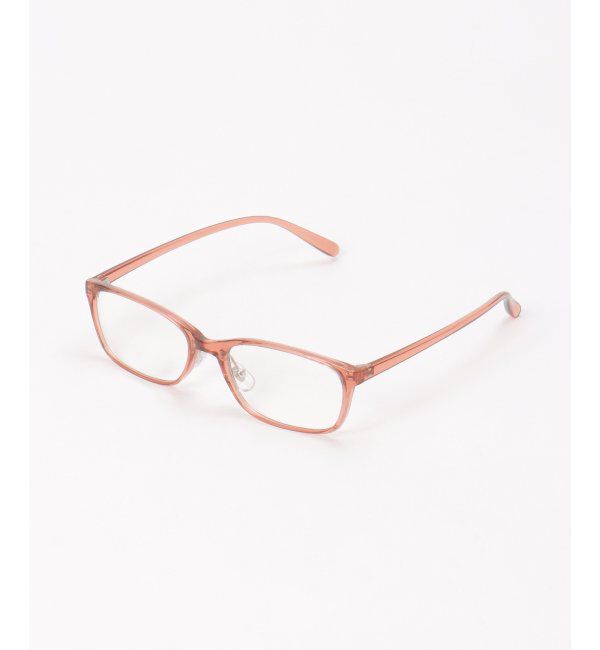 ikka「伊達スクエア型ブルーライトカット」|サングラス|ライトピンク