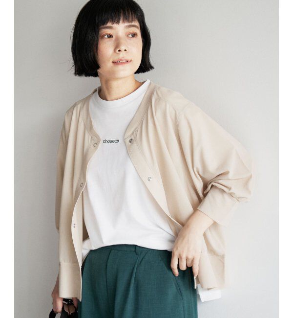 Lbc with Life「ひんやりタッチスナップボタンカーデ」|カーディガン|ベージュ