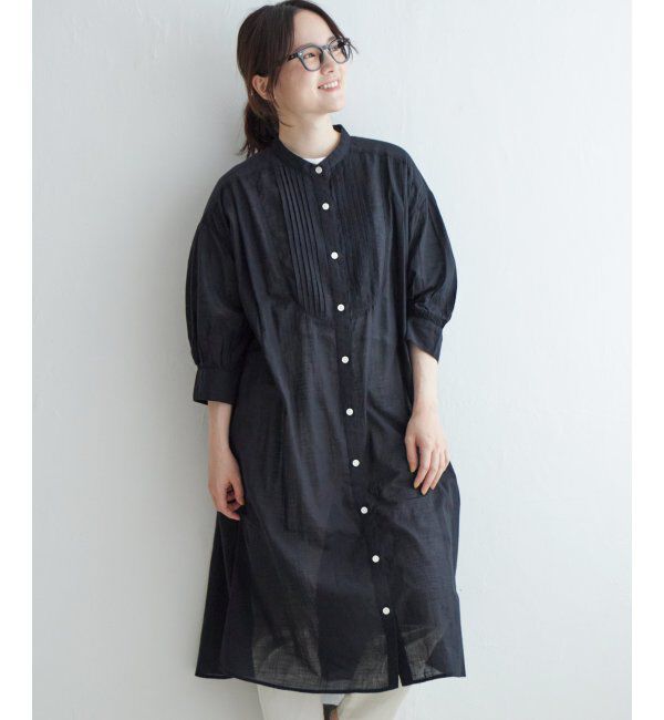 Lbc with Life「リネンブレンドピンタックワンピース」|ワンピース|ブラック