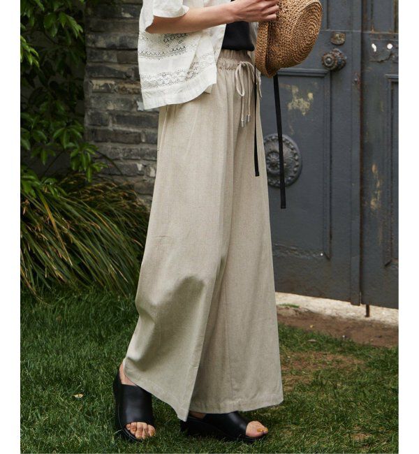 Lbc with Life「リネン混シャーリングワイドパンツ」|その他|