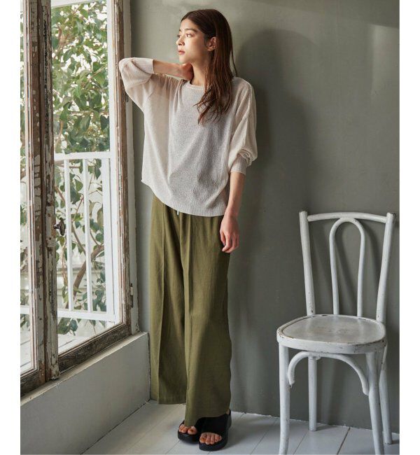 Lbc with Life「リネン混シャーリングワイドパンツ」|その他|