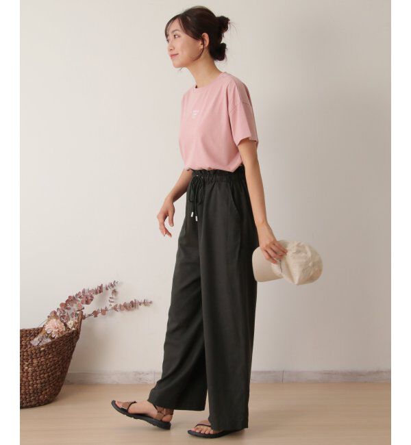 Lbc with Life「リネン混シャーリングワイドパンツ」|その他|