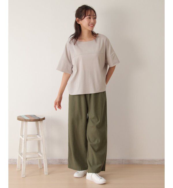 Lbc with Life「リネン混シャーリングワイドパンツ」|その他|