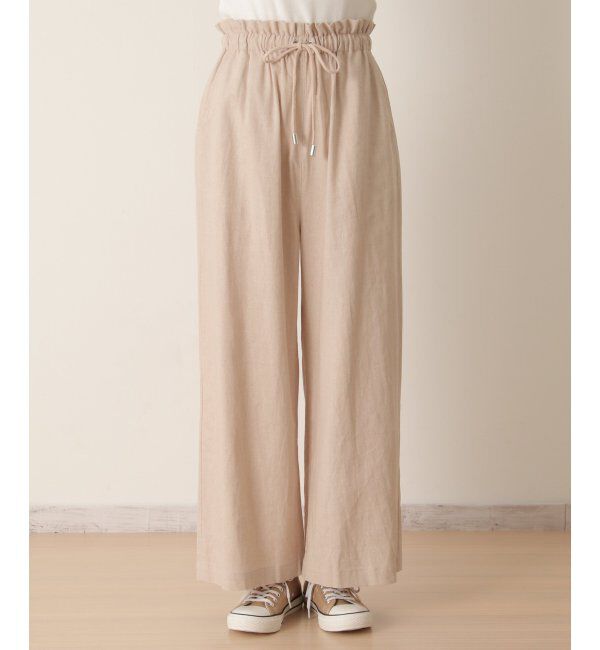 Lbc with Life「リネン混シャーリングワイドパンツ」|その他|