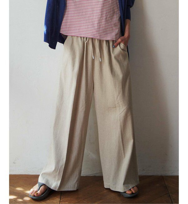 Lbc with Life「リネン混シャーリングワイドパンツ」|その他|