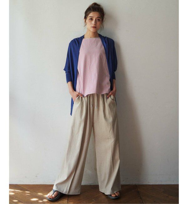 Lbc with Life「リネン混シャーリングワイドパンツ」|その他|