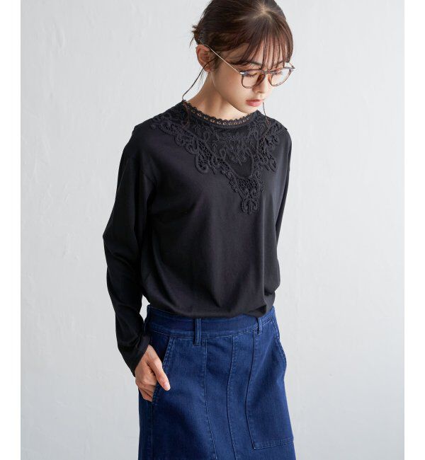 Lbc with Life「レースロンTEE」|Tシャツ・カットソー|ブラック