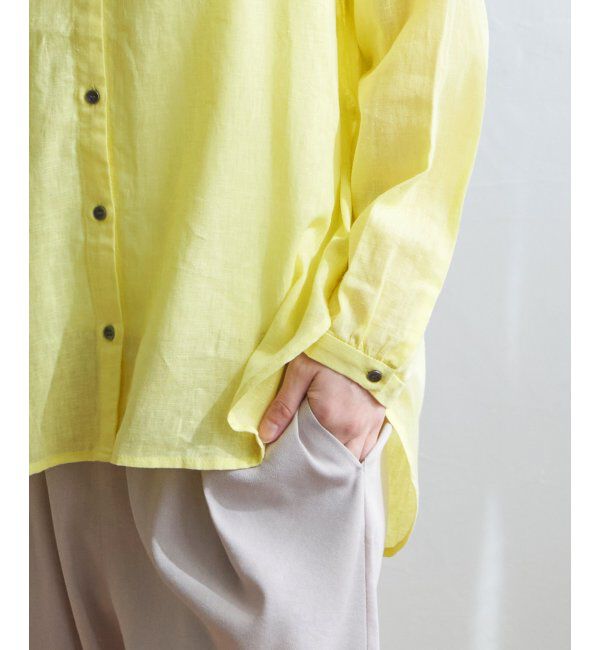 Lbc with Life「リネンコットンバンドカラーシャツ」|シャツ・ブラウス|