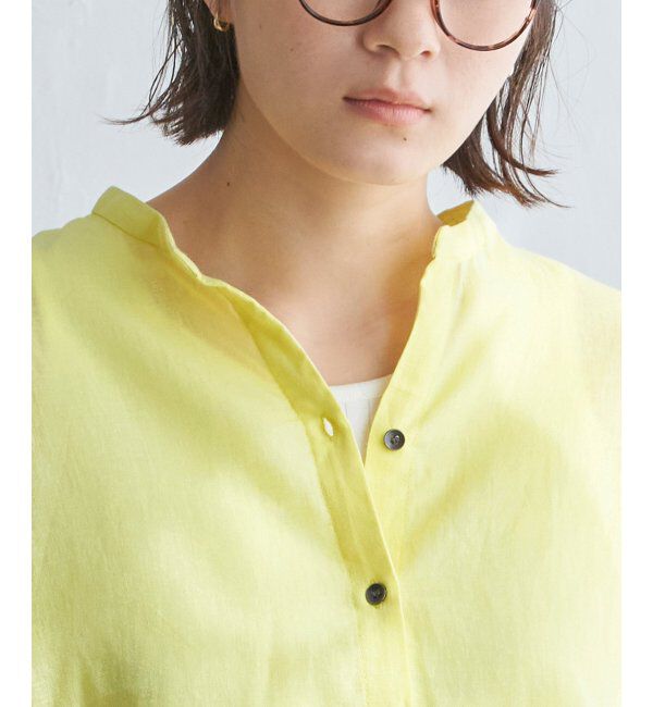 Lbc with Life「リネンコットンバンドカラーシャツ」|シャツ・ブラウス|