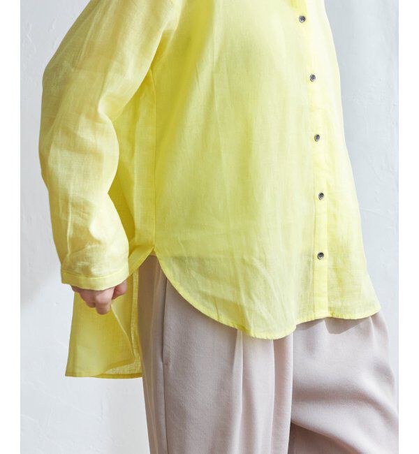 Lbc with Life「リネンコットンバンドカラーシャツ」|シャツ・ブラウス|