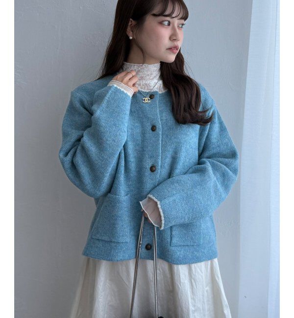 Lbc with Life「配色ポケットショートカーディガン」|カーディガン|