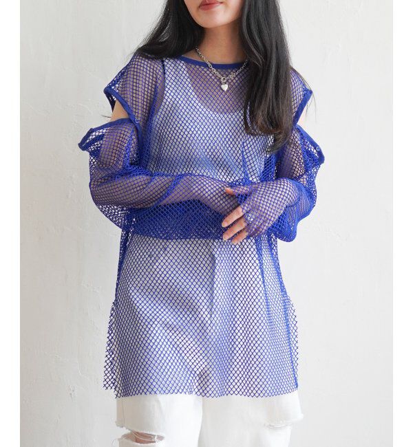 VENCE share style「カットアウト2Wayメッシュプルオーバー」|Tシャツ・カットソー|