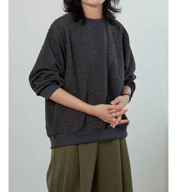 VENCE share style「ふくれジャガードプルオーバー」|Tシャツ・カットソー|チャコール