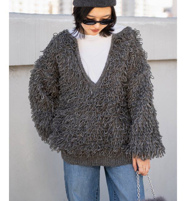 VENCE share style「前後2WAYループヤーンプルオーバー」|ニット・セーター|