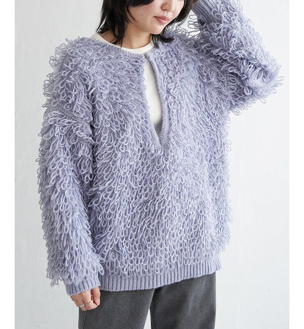 VENCE share style「前後2WAYループヤーンプルオーバー」|ニット・セーター|ブルー