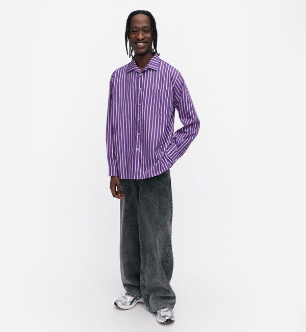 Marimekko「Jokapoika シャツ」|シャツ・ブラウス|パープル&times;ライラック