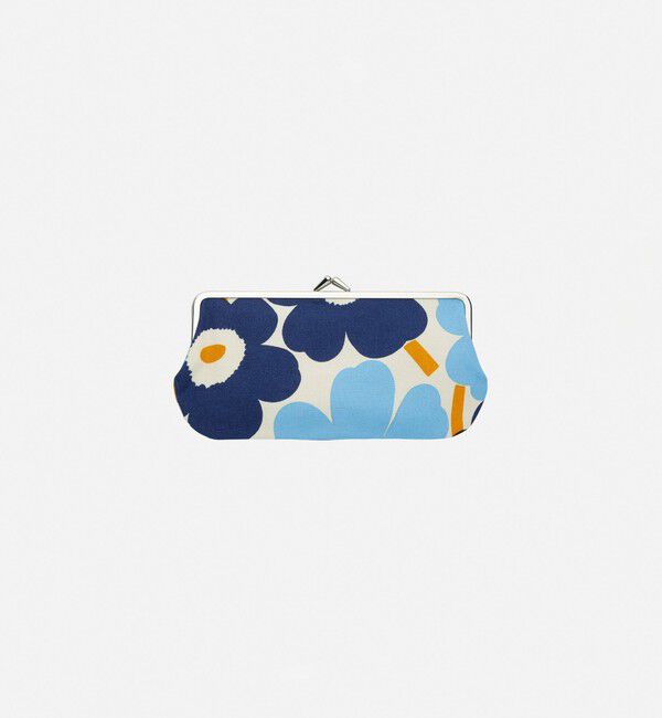 Marimekko「【アジア限定】Mini Unikko Silmalasikukkaro がま口ポーチ」|ポーチ|ﾗｲﾄﾌﾞﾙｰ&times;ﾀﾞｰｸﾌﾞﾙｰ