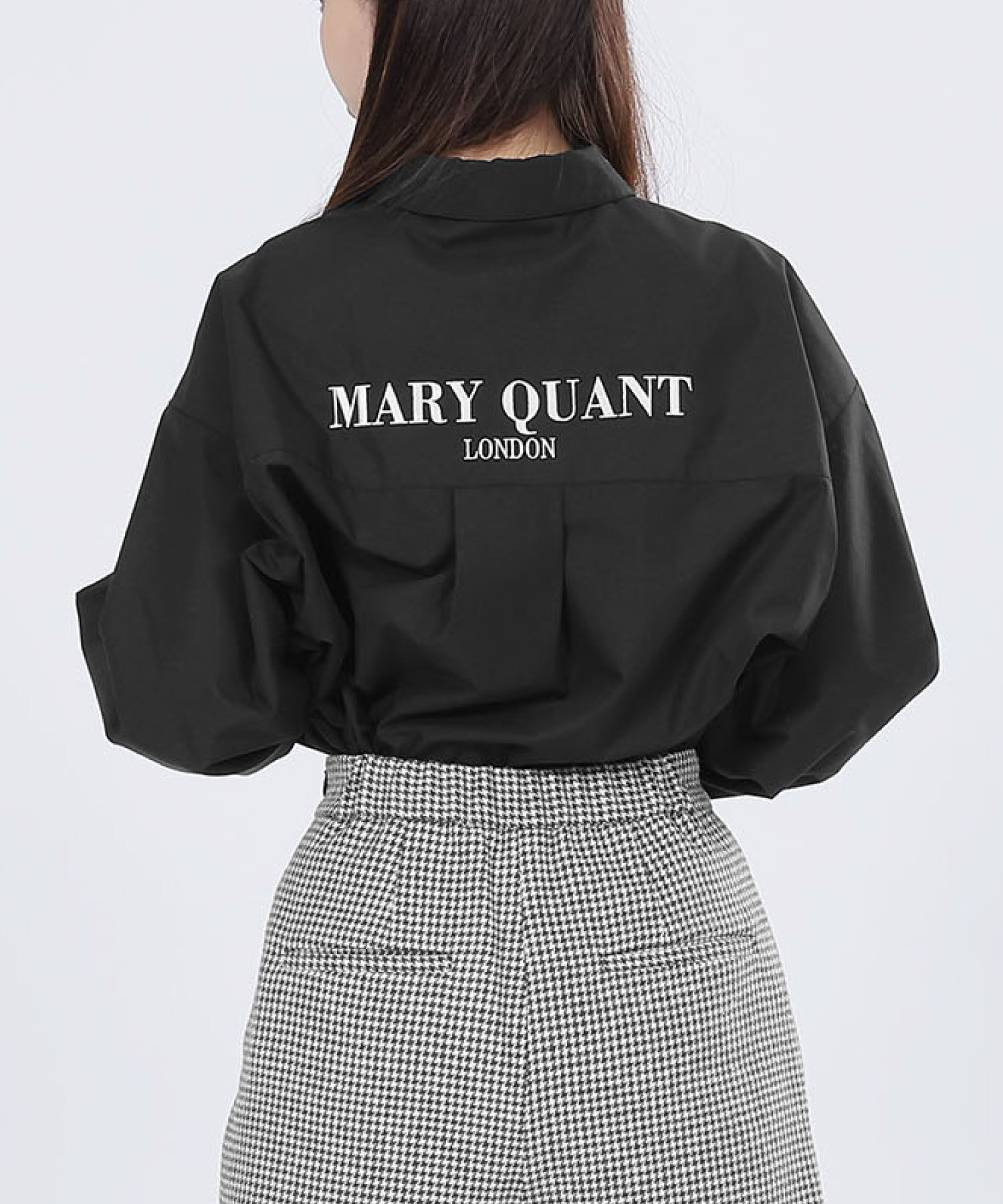 MARY QUANT「バックロゴシャツ ブラウス」|カーディガン|ブラック