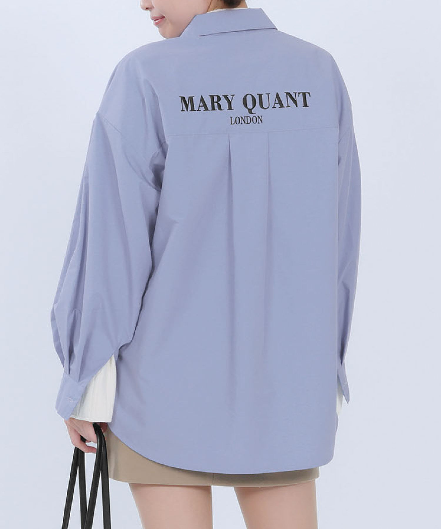 MARY QUANT「バックロゴシャツ ブラウス」|カーディガン|ブルー