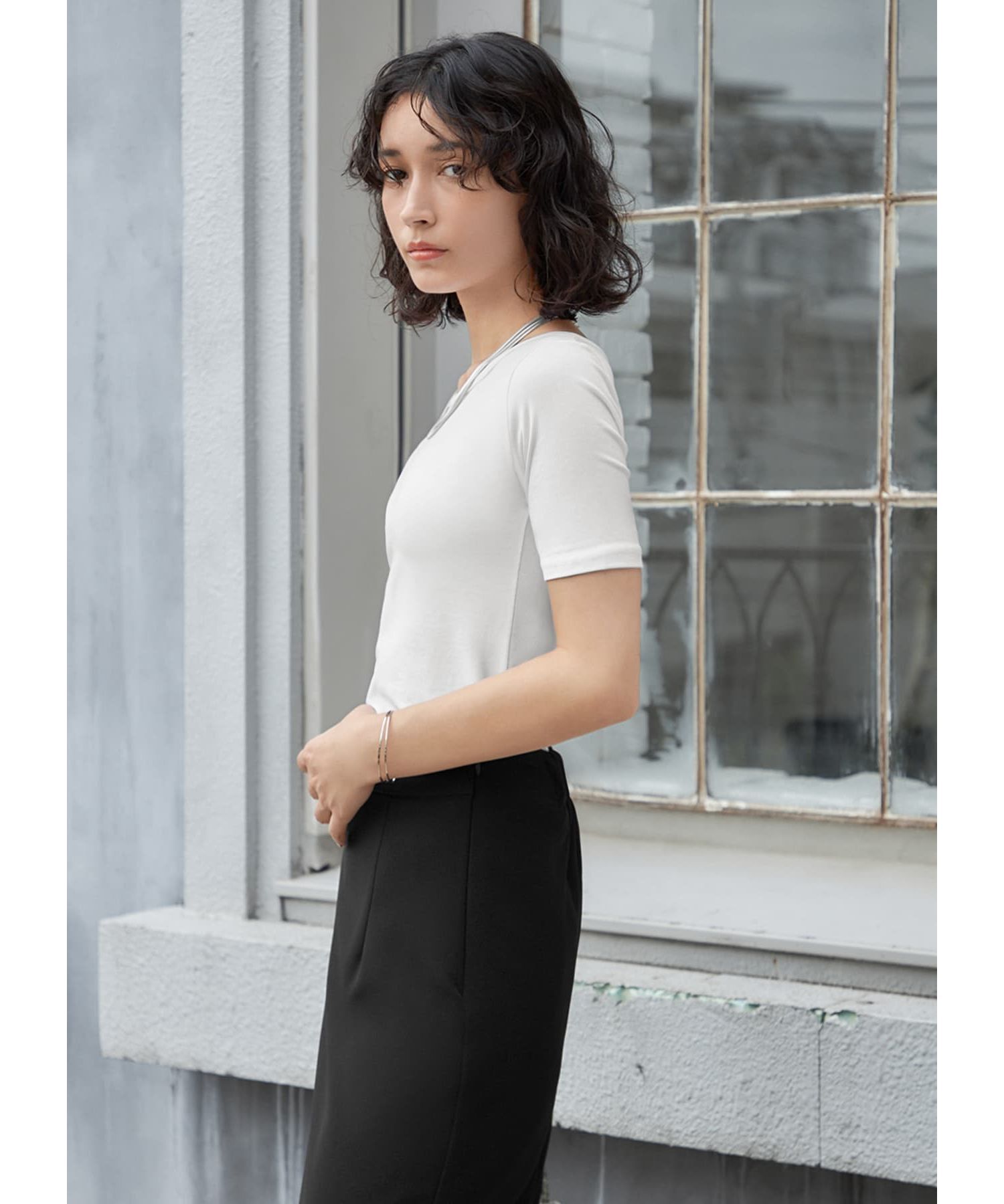 STYLE DELI「首開きシンプルTシャツ」|Tシャツ・カットソー|