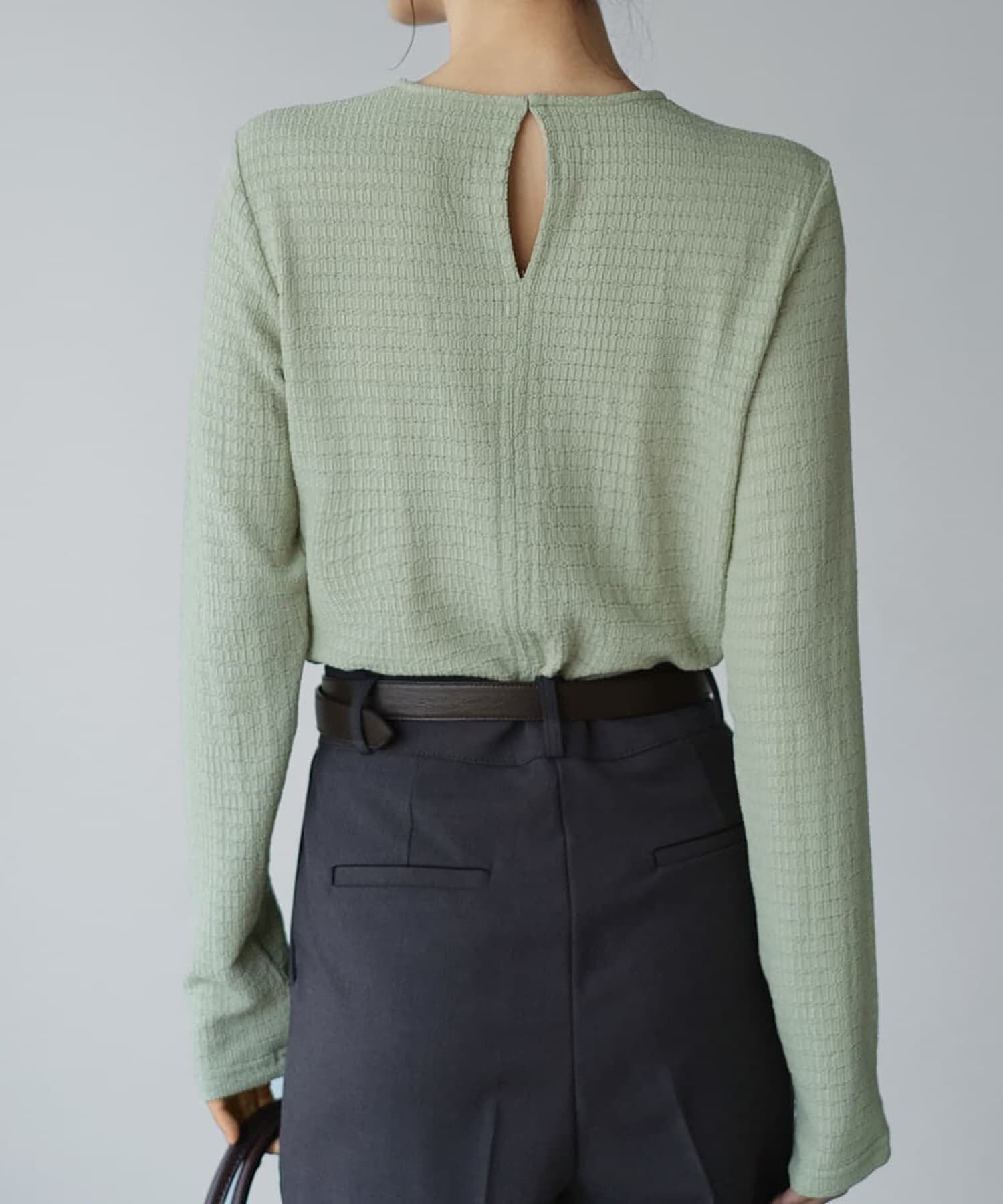 STYLE DELI「凹凸生地の長袖カットソートップス」|Tシャツ・カットソー|